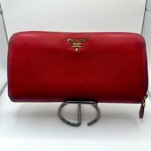 Prada Saffiano Zip Wallet